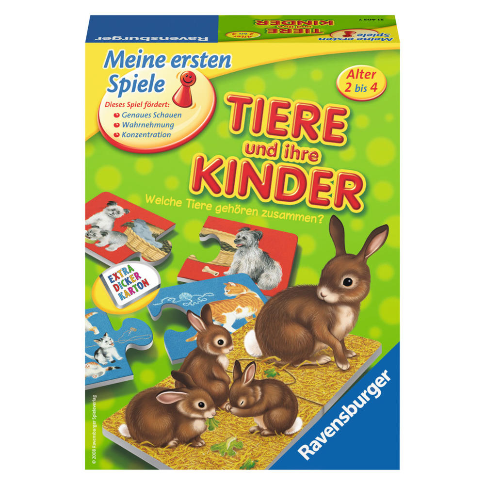 Ravensburger My First Games Animals and Their Children, Card Game, Board Game, Matching Game, Children's Game, Children's Game, Puzzle, Game for Beginners, 21403 7