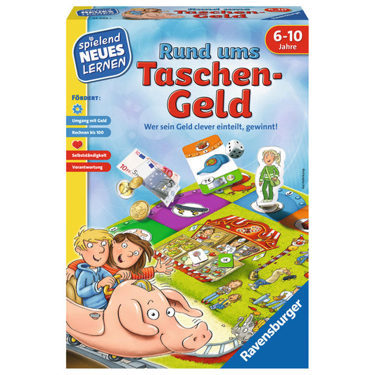 Ravensburger Playfully Learning New Things About Pocket Money, Dice Running Game, Race Game, Dice Game, Children's Game, Children's Game, 24996 1