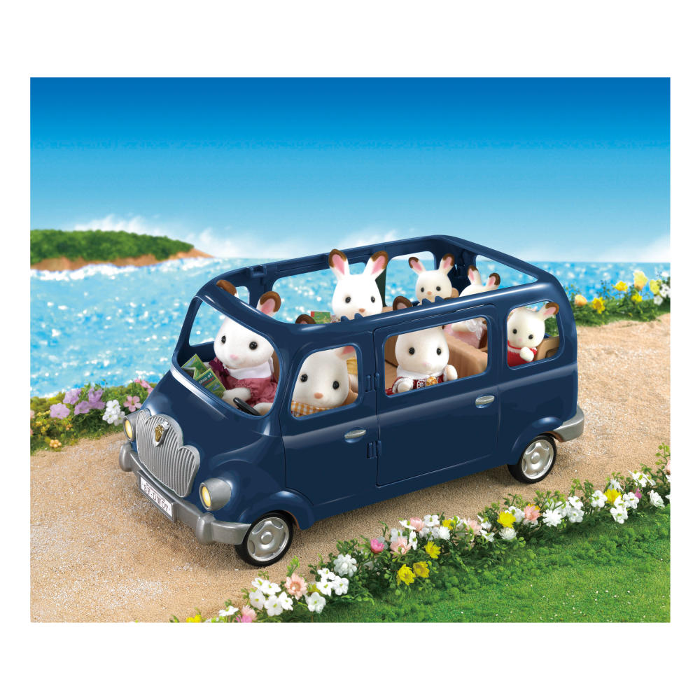 Sylvanian Families Familien-Siebensitzer, Siebensitzer, Familienauto, Reisebus, Auto, Dunkelblau, 2003