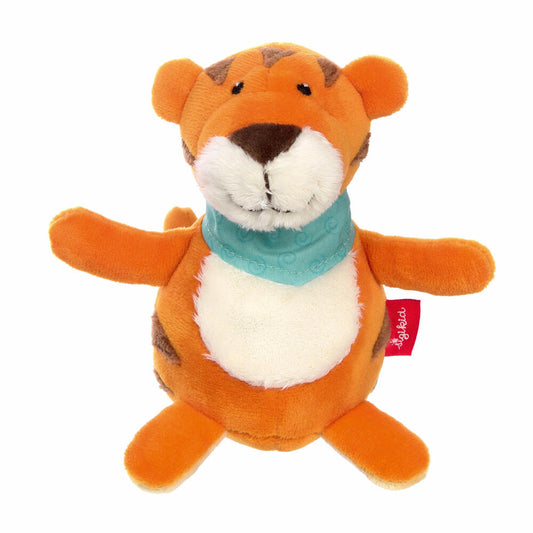 sigikid PlayQ Stehauf-Tiger Baby Activity, mit Glocke, Kuscheltier, Babyspielzeug, Baby Spielzeug, Orange, 42298
